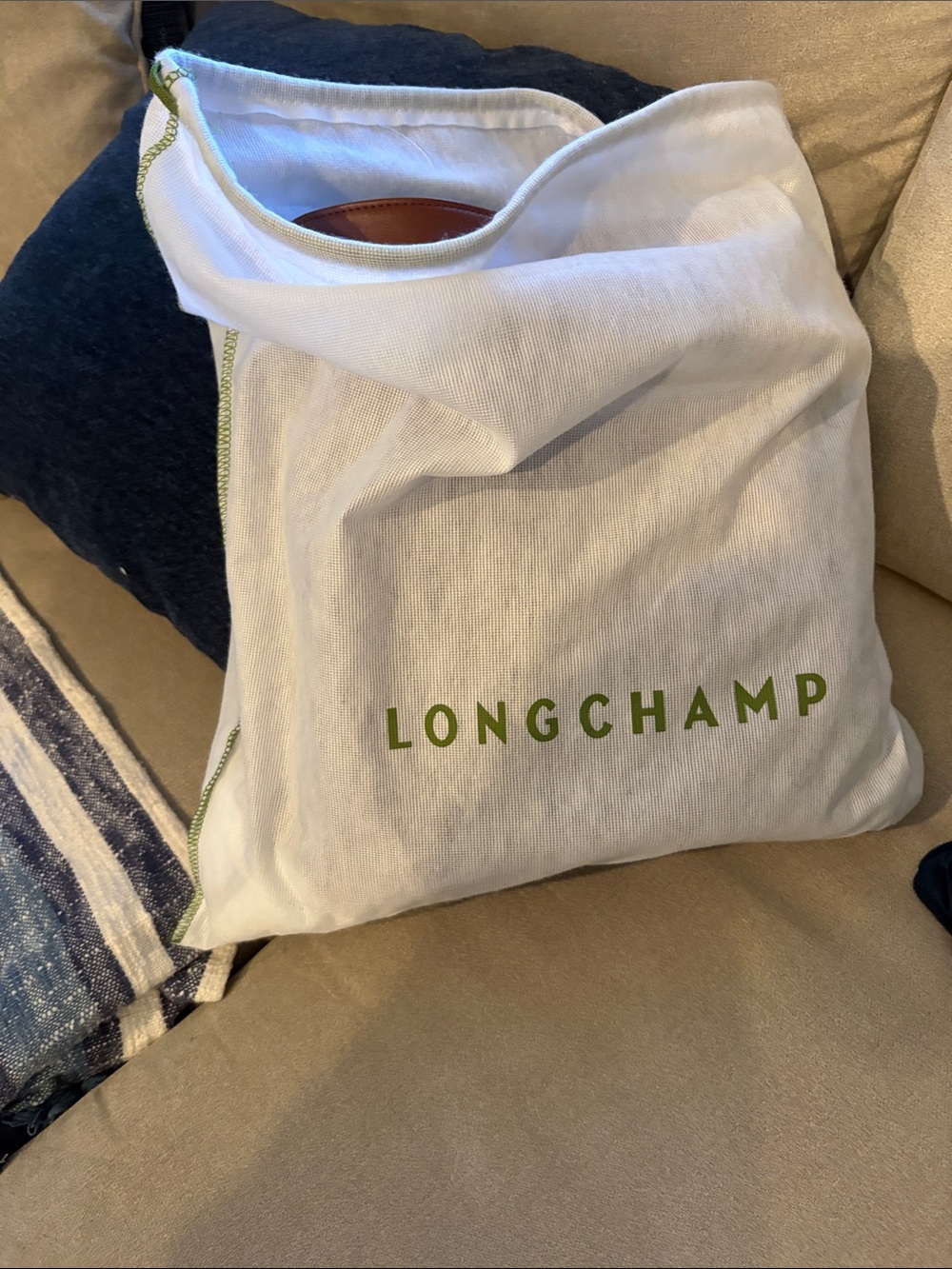 Longchamp 3D large Hobo tote Bag in Cognac Brown with Branded Strap NWOT - Picture 7 of 8